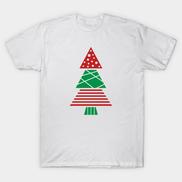 Christmas Tree (red/green) T-Shirt by designminds1